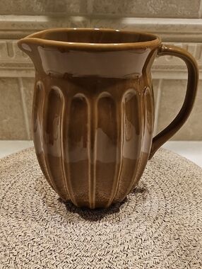 New Hearth & Hand Brown Ceramic Pitcher 45oz.
